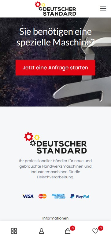 Deutscher Standard – Fleischereimaschinen, Wurstwaren-mobil